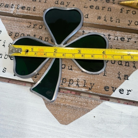 Vintage Shamrock Sun Catcher Stained Glass Window Decor - Picture 6 of 6